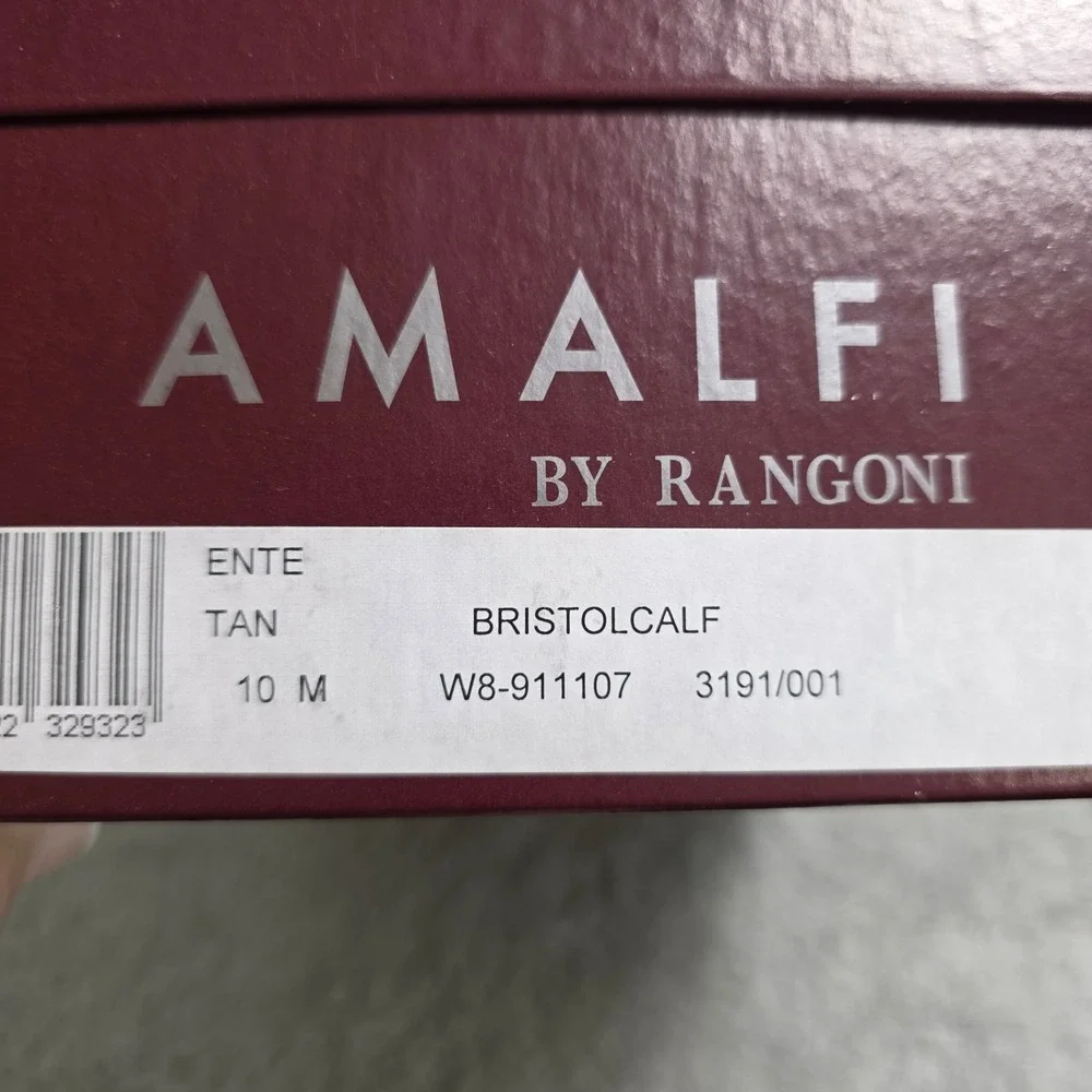 NEW Amalfi‎ Rangoni Sandals 10M Brown Italian Leather Wedge Heel Strappy Shoes